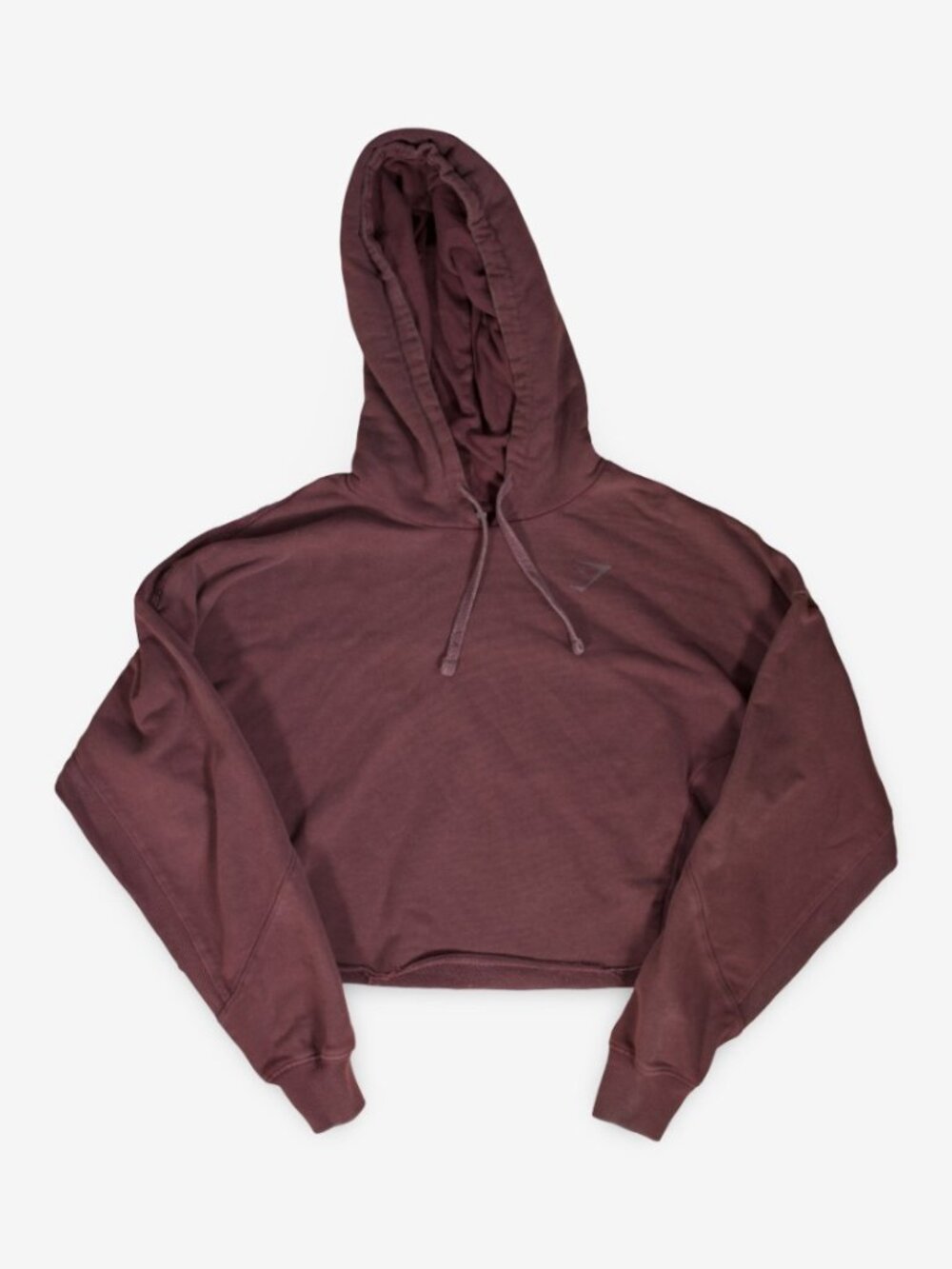 Gymshark Cropped Back Logo Faded Burgundy Hoodie